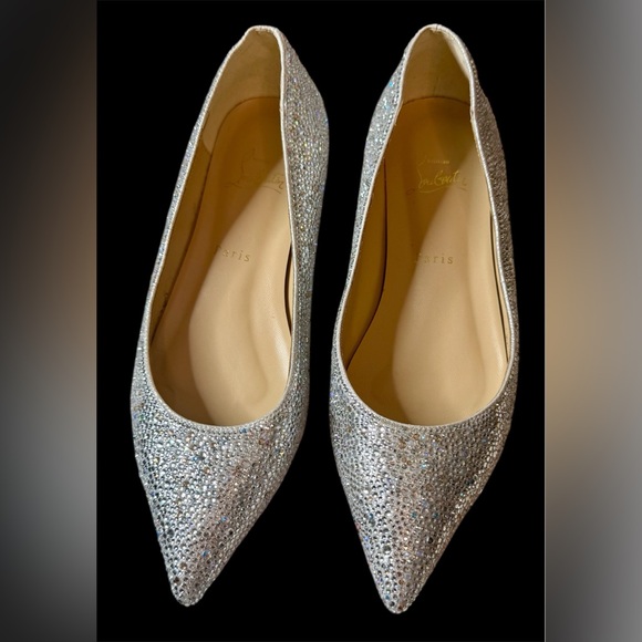 Christian Louboutin Suede Metal Pigalle‎ Follies Strass Flats size 39 - Picture 1 of 14